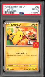 Pikachu [Big Mac McDonalds] PSA 10 - M-P 020 Japanese Promo, Ophalen of Verzenden, Zo goed als nieuw, Losse kaart
