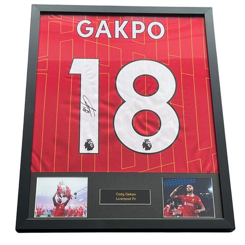 Cody Gakpo gesigneerd Liverpool thuisshirt 2024-2025, Verzamelen, Sportartikelen en Voetbal, Zo goed als nieuw, Shirt, Verzenden
