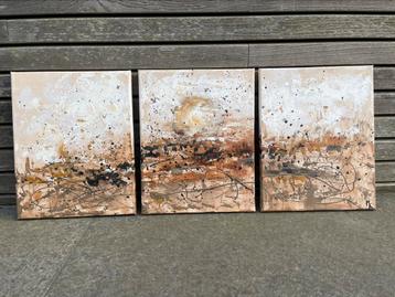Abstract schilderij 3 luik Mk Art beschikbaar voor biedingen
