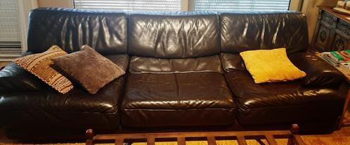 zetel, Huis en Inrichting, Zetels | Zetels, Gebruikt, Rechte bank, Vierpersoons of meer, 250 tot 300 cm, 75 tot 100 cm, Leer, Ophalen