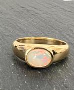 Prachtige vergulde sterling zilveren ring met echte opaal, Geel, Nieuw, Ophalen of Verzenden, Met edelsteen