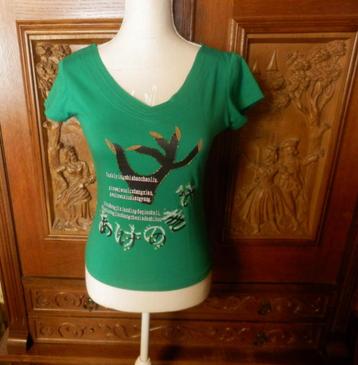 - (12) - tee shirt femme t.38 vert