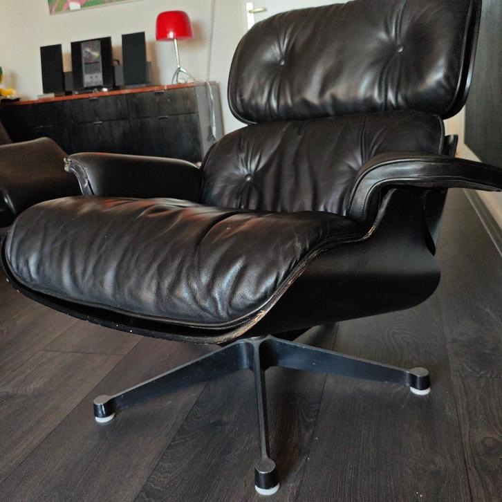 Eames Noire 70, dessus fixe Herman Miller ! Opknapper, Maison & Meubles, Fauteuils, Utilisé, Bois, 75 à 100 cm, 75 à 100 cm, Enlèvement ou Envoi