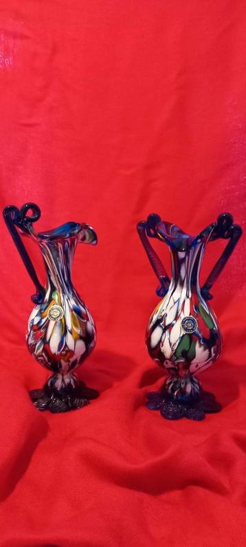2 X Murano retro vaasjes '70 beschikbaar voor biedingen