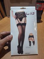 Snow Rose,jarretelgordel met kousen, Zwart, Nieuw, Overige maten, Ophalen of Verzenden