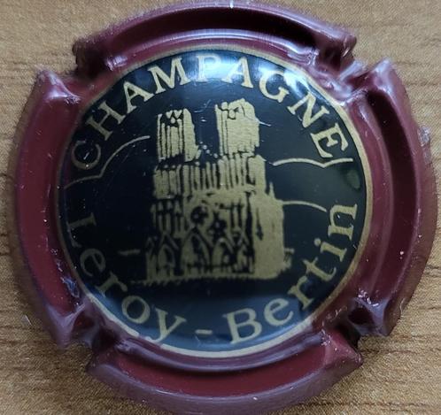 Champagnecapsule LEROY-BERTIN bordeauxrood & zwart nr 06, Verzamelen, Wijnen, Nieuw, Champagne, Frankrijk, Ophalen of Verzenden