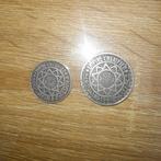 2 PIÈCES DE COLLECTION RARE DU MAROC EN ARGEN, Postzegels en Munten, Postzegels | Afrika, Ophalen, Marokko