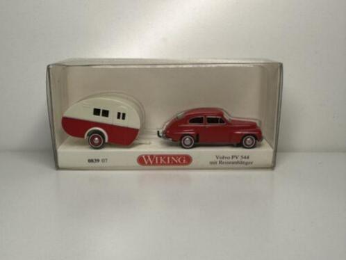 VOLVO PV544 + Caravane Oldtimer 1/87 HO WIKING Neuf + Boite, Hobby & Loisirs créatifs, Voitures miniatures | 1:87, Neuf, Voiture
