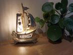 Handgemaakt zilvermetalen boot met lamp, Antiek en Kunst, Ophalen of Verzenden