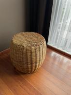 Rieten Poef, ideaal voor op kot, Huis en Inrichting, Ophalen, Minder dan 50 cm, Rond, Zo goed als nieuw