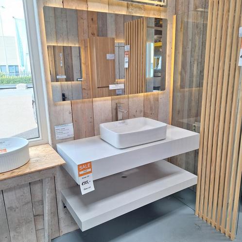 DESIGN Zwevend meubel voor badkamer glans wit Lerum 120, Huis en Inrichting, Woonaccessoires | Overige, Nieuw, Ophalen of Verzenden