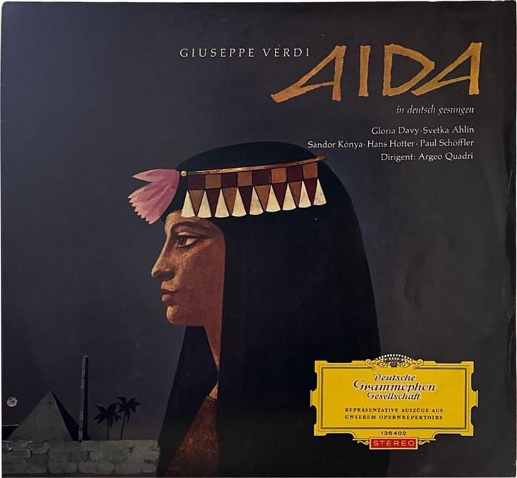Giuseppe Verdi — Aida In Deutsch Gesungen, Deutsche Grammoph, Cd's en Dvd's, Vinyl | Klassiek, Gebruikt, Classicisme, Vocaal, 12 inch
