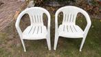 2 witte tuinstoelen, Ophalen, Plastic, Stapelbaar