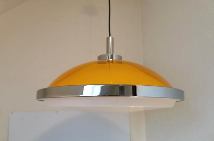 Vintage space age hanglamp 1970 Guzzini, Maison & Meubles, Lampes | Suspensions, Comme neuf, Enlèvement ou Envoi
