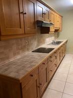 Cuisine en bois avec plaque de cuisson, Huis en Inrichting, Keuken | Complete keukens, Ophalen, Gebruikt, Bruin, Dubbelwandige keuken