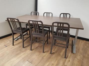 Vergadertafel 200 x 100cm (Antraciet eiken) beschikbaar voor biedingen