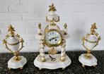 Schouwgarnituur Klok in wit marmer, Antiek en Kunst, Ophalen
