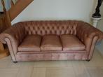 antieke Chesterfield bank, Ophalen, Driepersoons, Leer, Engelse stijl