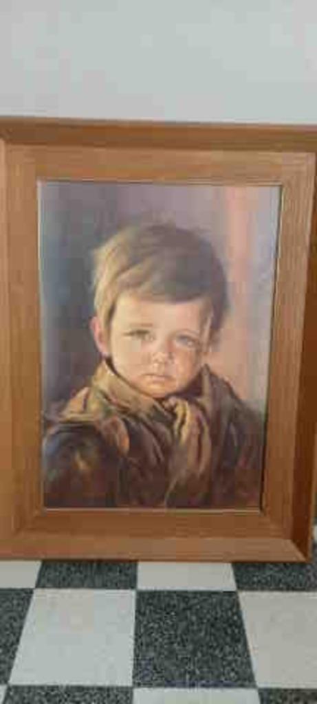 Vintage schilderij print, Huis en Inrichting, Woonaccessoires | Schilderijen, Tekeningen en Foto's, Gebruikt, Print, 75 cm of meer
