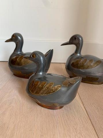 3 magnifiques canards en étain vintage, Enlèvement ou Envoi