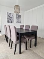 Eettafel met 6 stoelen, Huis en Inrichting, Tafels | Eettafels, Ophalen, Gebruikt, 200 cm of meer, 50 tot 100 cm