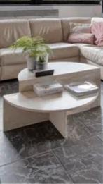 Salontafel Travertin- beige rond in 2 delen, Huis en Inrichting, Tafels | Salontafels, Ophalen, Rond