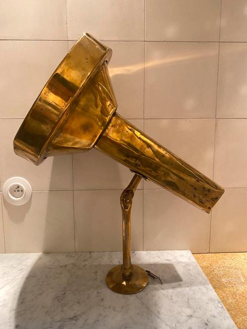 Xl vintage messing spotlight, Huis en Inrichting, Lampen | Overige, Gebruikt, Ophalen