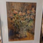 Aquarel bloemen in vaas 56/71 get.Lion, Antiek en Kunst, Ophalen