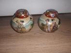 Set van 2 antieke SATSUMA Aziatische porseleinen dekselpotte, Antiek en Kunst, Antiek | Porselein, Ophalen of Verzenden