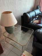 Glazen salontafel, Huis en Inrichting, Tafels | Salontafels, Ophalen, Gebruikt, Vierkant, Glas