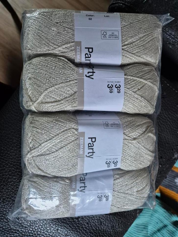 4 bollen zeeman Party beige, Hobby en Vrije tijd, Breien en Haken, Ophalen of Verzenden