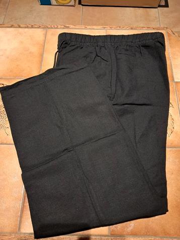 H&M zwarte linnen broek met wijde pijpen beschikbaar voor biedingen