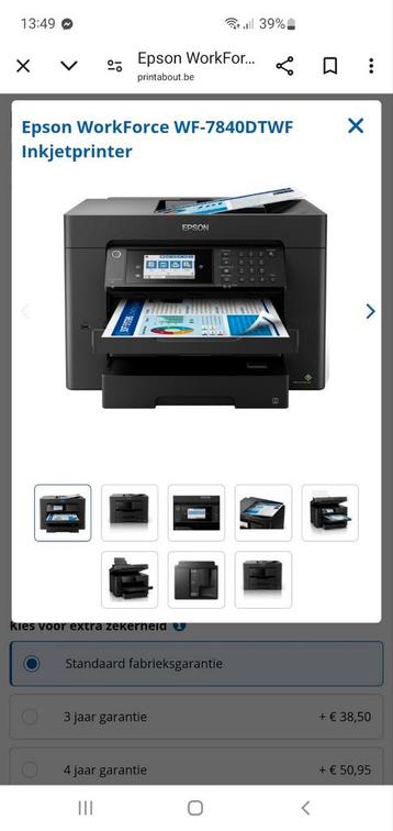 Epson Workforce WF-7840 DTWF + encre, Neuf, Imprimante, Enlèvement, Imprimante à jet d'encre