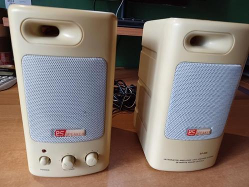 Vintage PS SP-690 25W multimedialuidsprekers, Audio, Tv en Foto, Luidsprekerboxen, Gebruikt, Front, Rear of Stereo speakers, Minder dan 60 watt