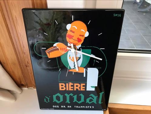 Orval emaillerie Belge reclamebord/klok, Verzamelen, Merken en Reclamevoorwerpen, Zo goed als nieuw, Reclamebord, Ophalen of Verzenden