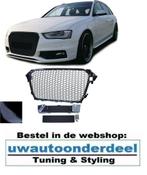 Grill Zonder Embleem Glans Zwart Honingraat Voor Audi A4 B8., Auto diversen, Tuning en Styling, Verzenden