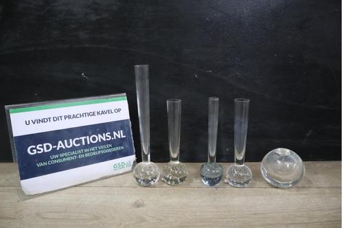 Set van 4 Kleine Bubbelglazen Tulpenvaasjes, Antiek en Kunst, Antiek | Glaswerk en Kristal