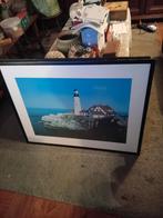 Kader met foto van vuurtoren en huis, Ophalen of Verzenden