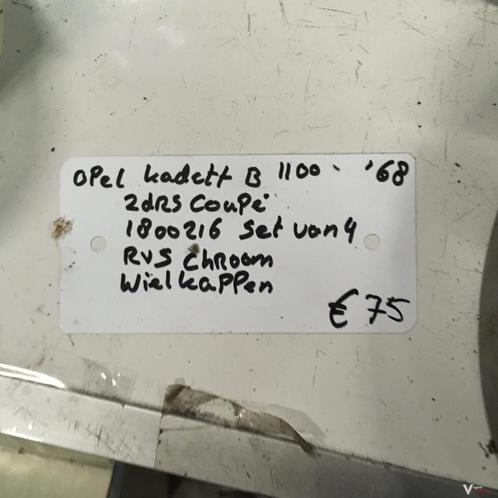 Opel Kadett B 1100 Coupe 1968 Wagennr 1800216  Wieldoppen 4, Auto diversen, Wieldoppen, Gebruikt, Ophalen of Verzenden
