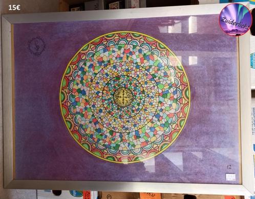Mooi ingekaderd mandala patroon - 2 variaties, Antiek en Kunst, Kunst | Schilderijen | Modern, Ophalen