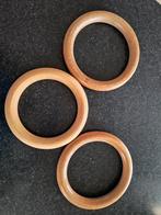 3 turnringen gymnastiekringen, Sport en Fitness, Ophalen of Verzenden, Zo goed als nieuw, Bruin, Materiaal