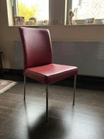 6 eetkamerstoelen leder in zacht bordeau kleur, Huis en Inrichting, Ophalen, Overige kleuren, Leer, Zo goed als nieuw