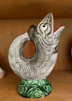 Majolica Gurgle Jug  Jug h25 cm Vissenvormige Waterkan, Ophalen of Verzenden