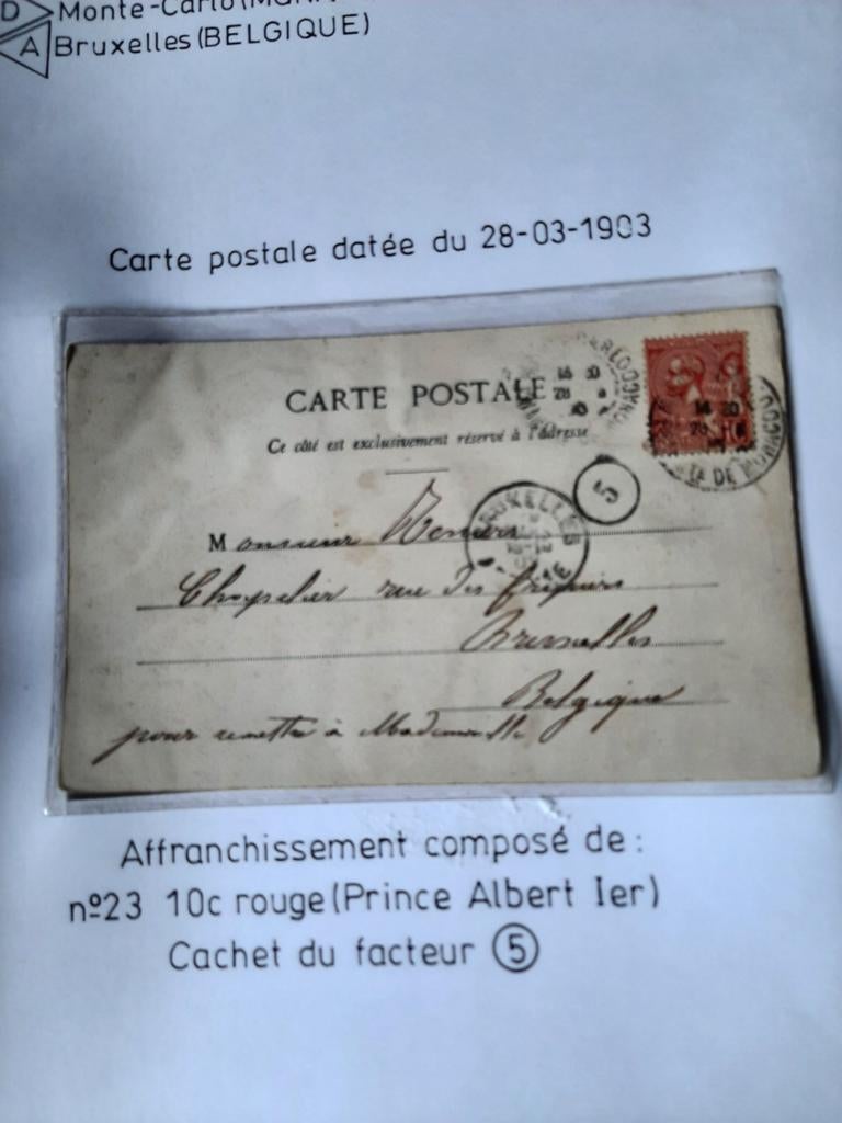 Lot de cartes postales de Monaco 1903, Enlèvement ou Envoi