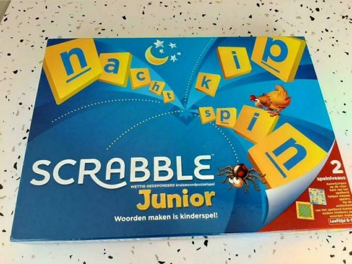 Gezelschapspel scrabble junior, Hobby en Vrije tijd, Gezelschapsspellen | Kaartspellen, Gebruikt, Ophalen of Verzenden