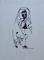 NICOLAS ALQUIN / DES ECLIPSES / ZW-W HOUTSNEDE / 38x21cm SIG, Antiek en Kunst, Kunst | Litho's en Zeefdrukken, Ophalen of Verzenden