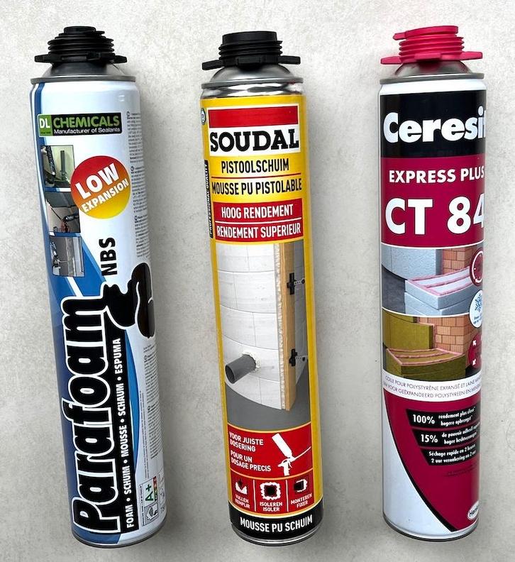 PUR isolatieschuim, spuitbussen Polyurethaan pistoolschuim, Doe-het-zelf en Bouw, Isolatie en Afdichting, Nieuw, Vloerisolatie