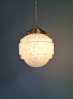 Art Deco hanglamp in blauw gespikkeld glas, 1920-30s, Ophalen of Verzenden