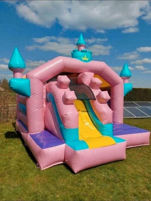 Springkasteel Glitter Prinses te huur, Hobby en Vrije tijd, Feestartikelen | Verhuur, Zo goed als nieuw, Verzenden