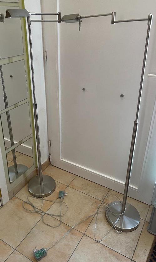 twee staande led lampen met dimfunctie, Huis en Inrichting, Lampen | Vloerlampen, Gebruikt, Glas, Metaal, Overige materialen, Ophalen of Verzenden